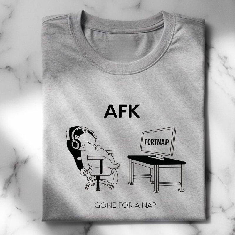 AFK Gone For A Nap gaming cat t-shirt - gamer gift for cat lovers